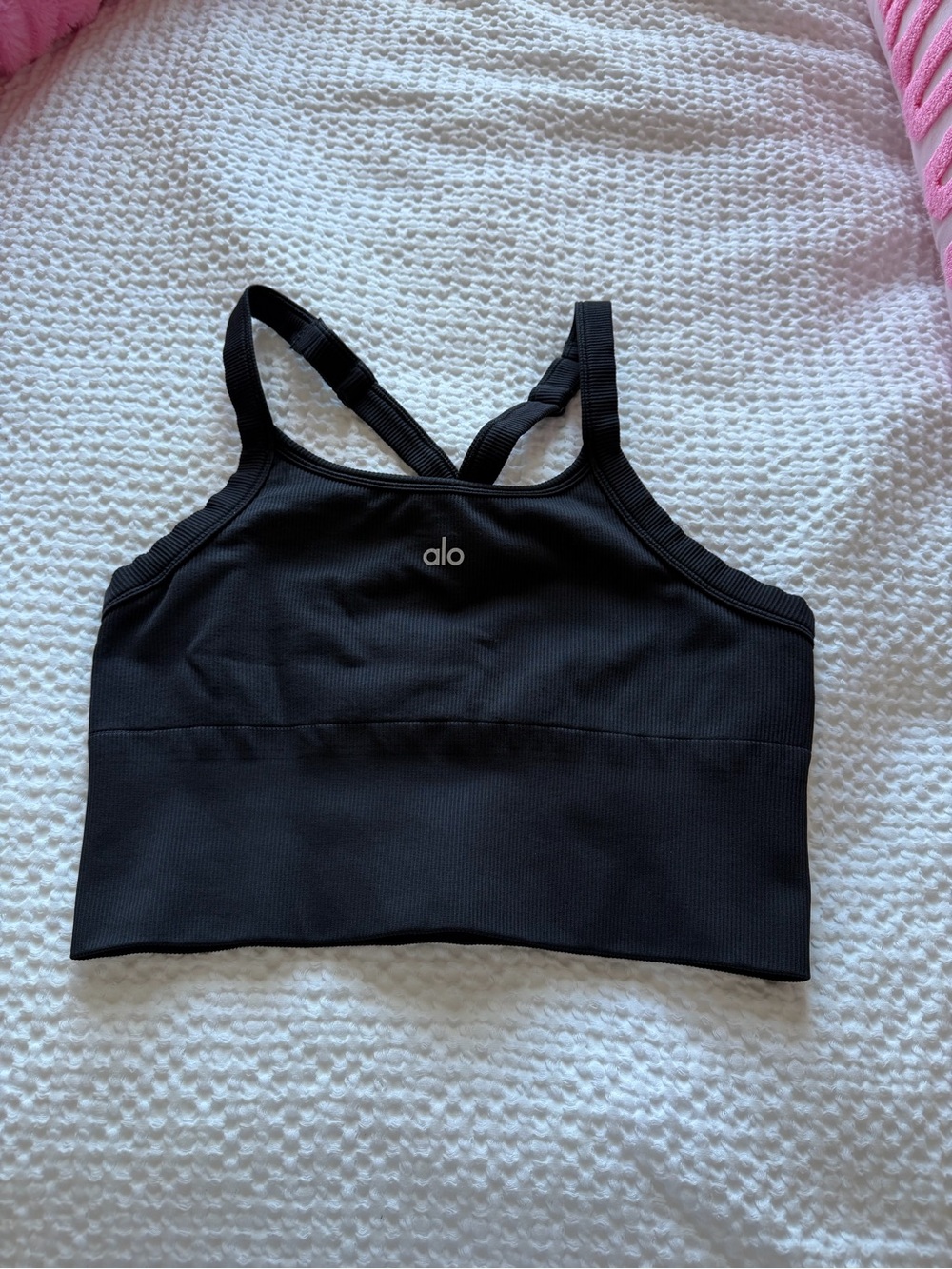 Alo Women's Black Ribbed Tank